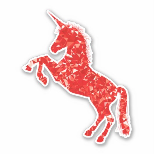 Cutkleurige rode eenhoorn sticker (Voorkant)