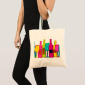 Cutkleurige wijnflessen patroon wijnzak tote bag (Voorkant (product))