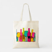 Cutkleurige wijnflessen patroon wijnzak tote bag (Achterkant)