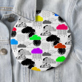 Cutkleurige wolkenpatronen ronde button 6,0 cm (In situ)