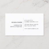 CUTLERY PATTERN op KRAFT PAPIER voor CATERING, CHE Visitekaartje (Achterkant)