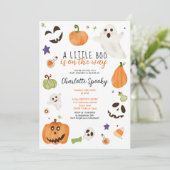 Cutneutraal Halloween weinig boe baby shower Kaart (Staand voorkant)