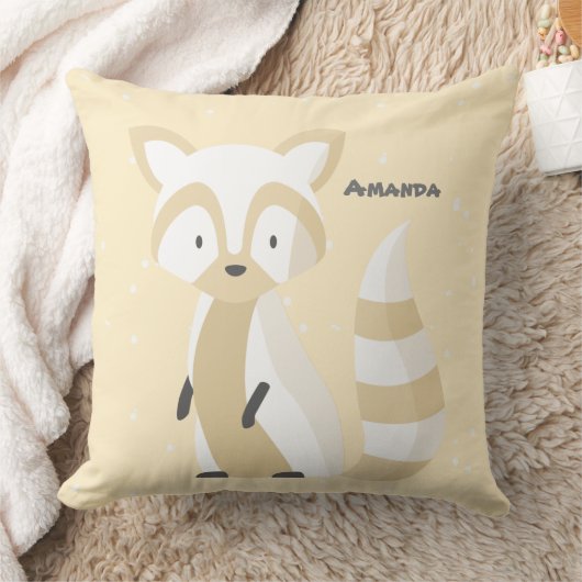 Cutom name babymeisje pastel eekhoorn crèche roze kussen (Deken)