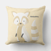 Cutom name babymeisje pastel eekhoorn crèche roze kussen (Voorkant)