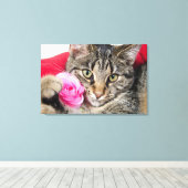 Cutomaten met Roos Canvas Afdruk (Insitu (Houten vloer))