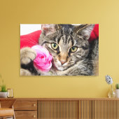 Cutomaten met Roos Canvas Afdruk (Insitu (Woonkamer))