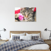 Cutomaten met Roos Canvas Afdruk (Insitu (Slaapkamer))