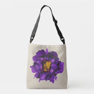 Cutomizable Grape/paarse pony floral Crossbody Tas