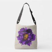 Cutomizable Grape/paarse pony floral Crossbody Tas (Voorkant)