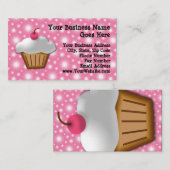 Cutout Cupcake met roze Cherry Bakery Visitekaartje (Voorkant / Achterkant)