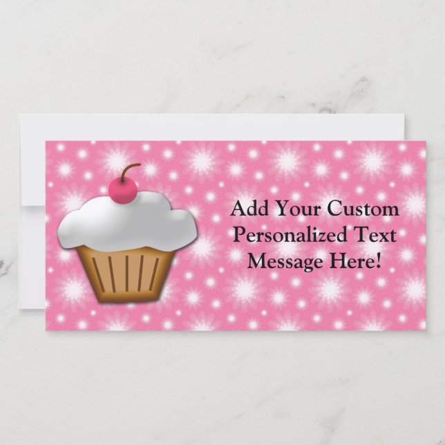 Cutout Cupcake met roze Cherry bovenaan (Voorkant)