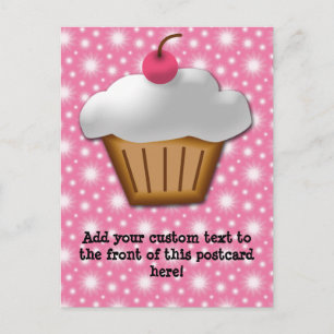 Cutout Cupcake met roze Cherry bovenaan Briefkaart