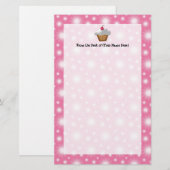 Cutout Cupcake met roze Cherry bovenaan Briefpapier (Voorkant / Achterkant)