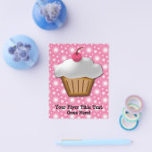 Cutout Cupcake met roze Cherry bovenaan Flyer (Enkel)