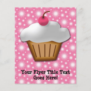 Cutout Cupcake met roze Cherry bovenaan Flyer