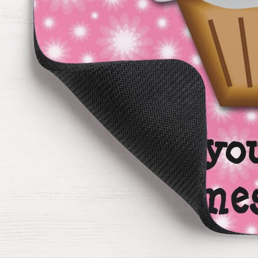 Cutout Cupcake met roze Cherry bovenaan Muismat (Hoek)