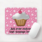 Cutout Cupcake met roze Cherry bovenaan Muismat (Met muis)