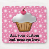 Cutout Cupcake met roze Cherry bovenaan Muismat (Voorkant)