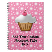 Cutout Cupcake met roze Cherry bovenaan Notitieboek (Voorkant)