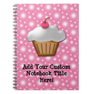 Cutout Cupcake met roze Cherry bovenaan Notitieboek