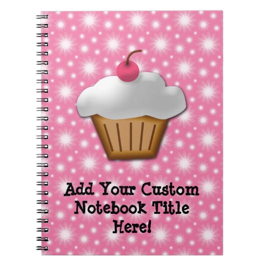 Cutout Cupcake met roze Cherry bovenaan Notitieboek (Voorkant)