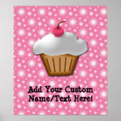 Cutout Cupcake met roze Cherry bovenaan Poster (Voorkant)