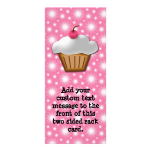 Cutout Cupcake met roze Cherry bovenaan Reclamekaart