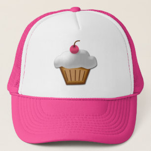 Cutout Cupcake met roze Cherry bovenaan Trucker Pet