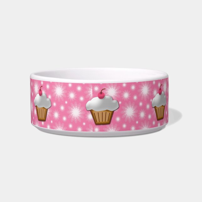 Cutout Cupcake met roze Cherry bovenaan Voerbakje (Voorkant)