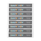 Cutout Letters Baby Boy Shower Wraparound Label (Vel)