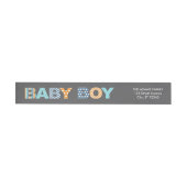 Cutout Letters Baby Boy Shower Wraparound Label (Individueel)
