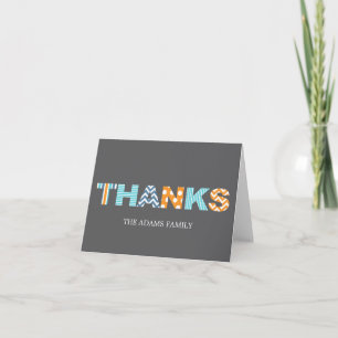 Cutout Letters Baby Dank u kaart - Blauw