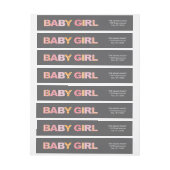 Cutout Letters Baby Girl Shower Wraparing Label (Vel)