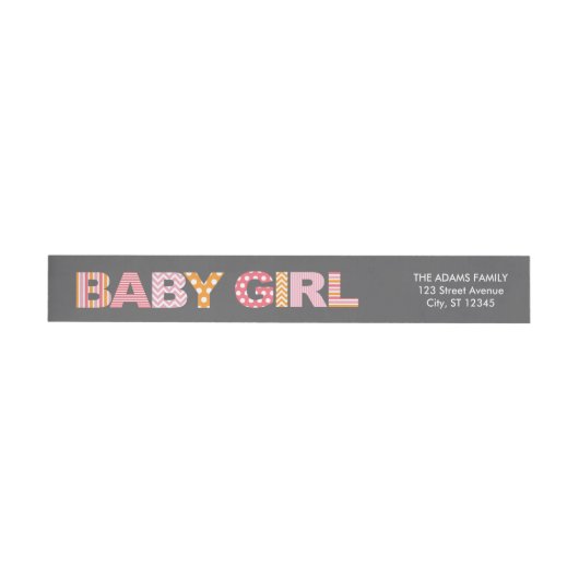Cutout Letters Baby Girl Shower Wraparing Label (Individueel)
