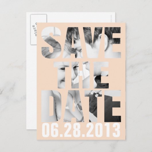 CUTOUT SAVE THE DATE Post Kaart (Voorkant / Achterkant)