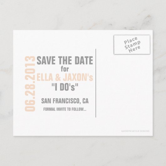 CUTOUT SAVE THE DATE Post Kaart (Achterkant)