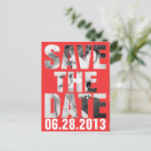 CUTOUT SAVE THE DATE Post Kaart (Staand voorkant)