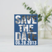 CUTOUT SAVE THE DATE Post Kaart (Staand voorkant)