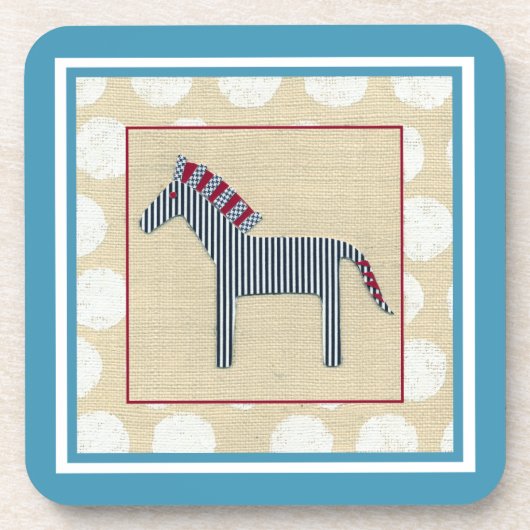 Cutout Zebra op Cream Background Bier Onderzetter (Voorkant)