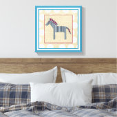 Cutout Zebra op Cream Background Canvas Afdruk (Insitu (Slaapkamer))