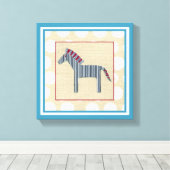 Cutout Zebra op Cream Background Canvas Afdruk (Insitu (Houten vloer))