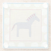 Cutout Zebra op Cream Background Glazen Onderzetter (Achterkant)