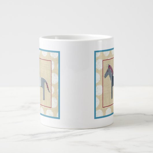 Cutout Zebra op Cream Background Grote Koffiekop (Voorkant)