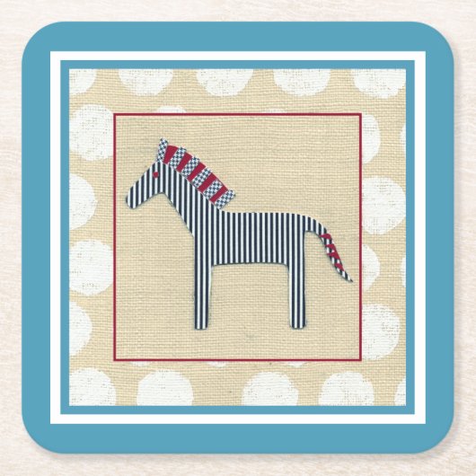 Cutout Zebra op Cream Background Kartonnen Onderzetters (Voorkant)