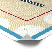 Cutout Zebra op Cream Background Poster (Hoek)