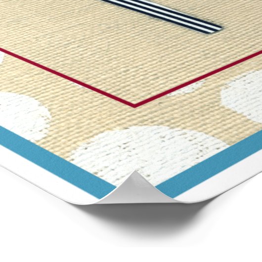 Cutout Zebra op Cream Background Poster (Hoek)