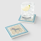 Cutout Zebra op Cream Background Stenen Onderzetter (Zijkant)