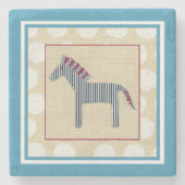 Cutout Zebra op Cream Background Stenen Onderzetter (Voorkant)