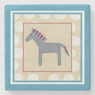 Cutout Zebra op Cream Background Stenen Onderzetter