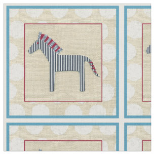 Cutout Zebra op Cream Background Stof